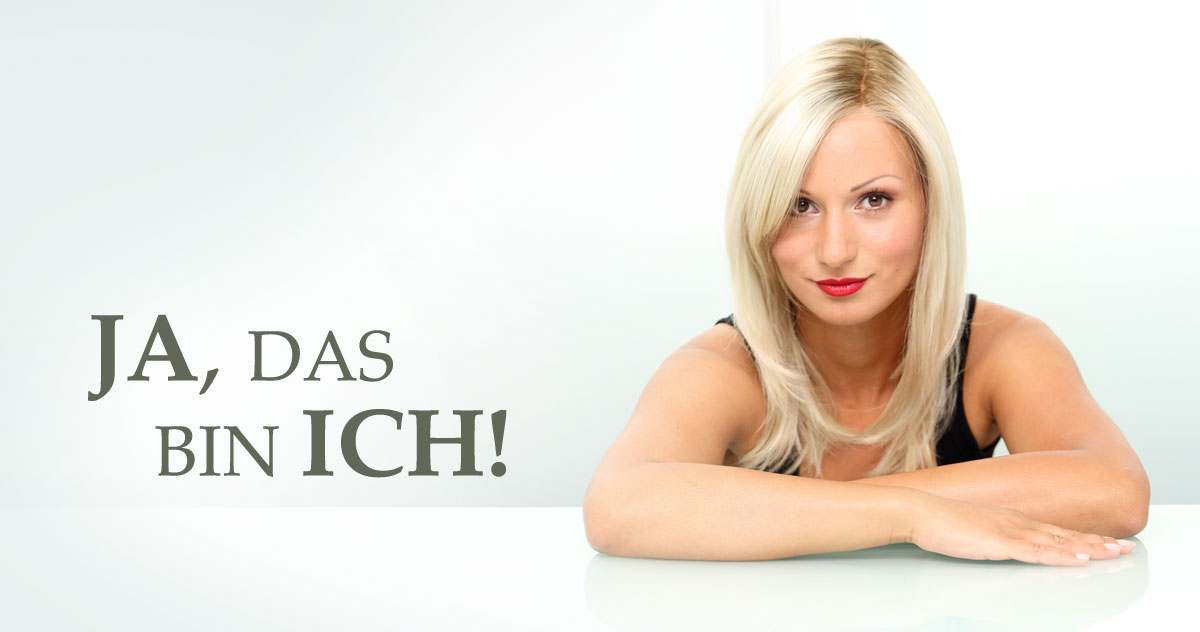 Frau mit langen blonden Haaren